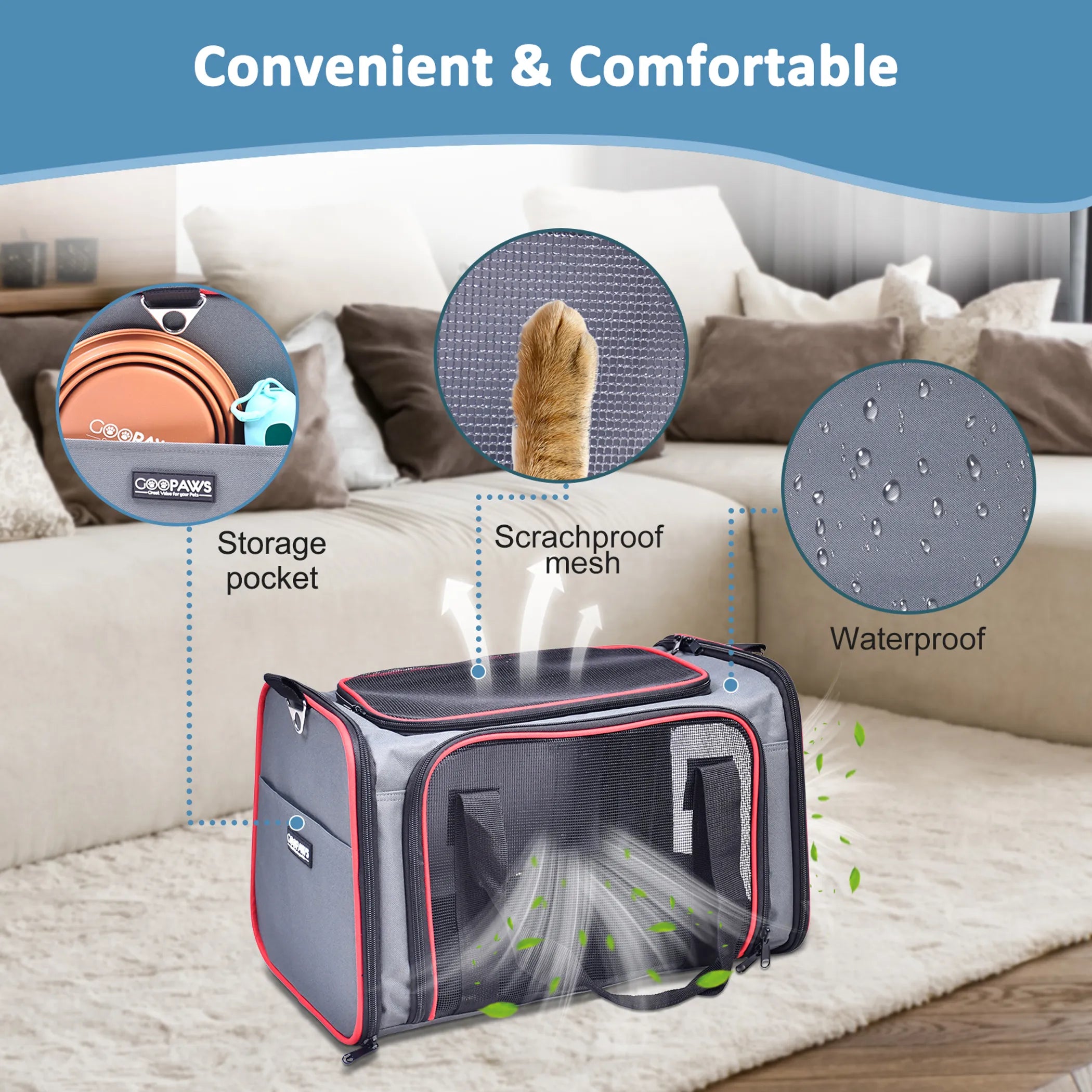 GOOPAWS Soft-Sided Travel Kennel - Airline Approved